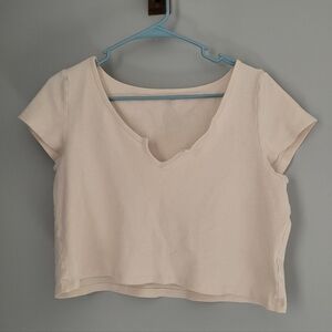 Aerie Crop Top Size XL Beige Cream FLAW
